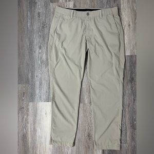 Under Armor khaki color performance material stretch waist pants size 38x30.